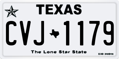 TX license plate CVJ1179