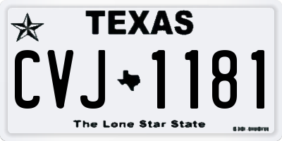TX license plate CVJ1181