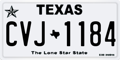 TX license plate CVJ1184
