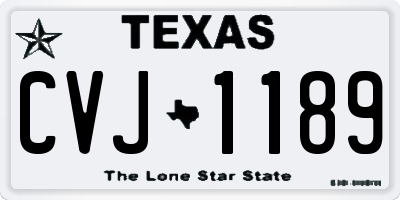 TX license plate CVJ1189