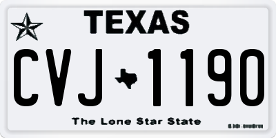 TX license plate CVJ1190