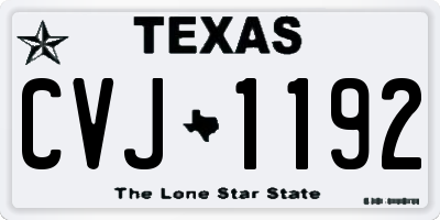 TX license plate CVJ1192