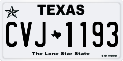 TX license plate CVJ1193