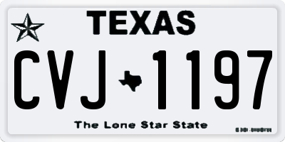TX license plate CVJ1197