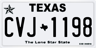 TX license plate CVJ1198