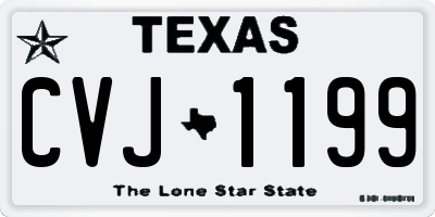 TX license plate CVJ1199