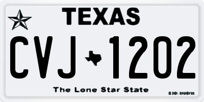 TX license plate CVJ1202