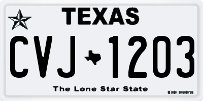 TX license plate CVJ1203