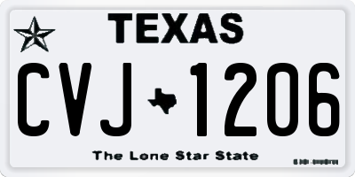 TX license plate CVJ1206