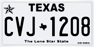 TX license plate CVJ1208