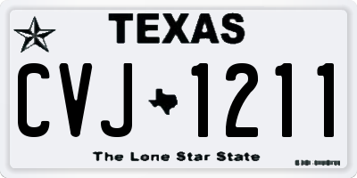 TX license plate CVJ1211