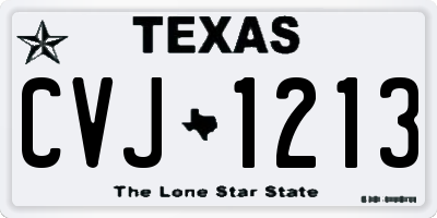 TX license plate CVJ1213