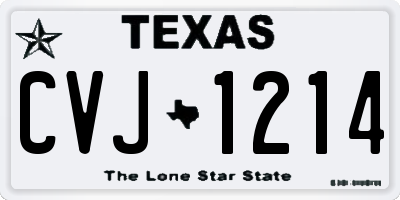 TX license plate CVJ1214