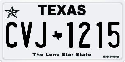 TX license plate CVJ1215