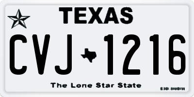 TX license plate CVJ1216