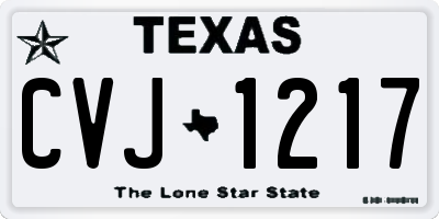 TX license plate CVJ1217