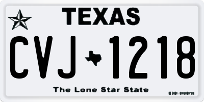 TX license plate CVJ1218