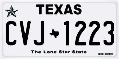 TX license plate CVJ1223