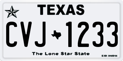 TX license plate CVJ1233
