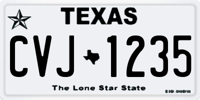 TX license plate CVJ1235