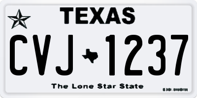 TX license plate CVJ1237