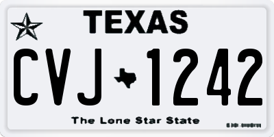 TX license plate CVJ1242