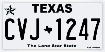 TX license plate CVJ1247