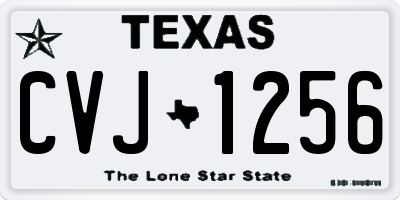TX license plate CVJ1256