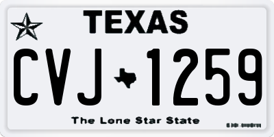 TX license plate CVJ1259