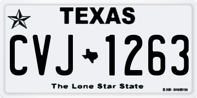 TX license plate CVJ1263