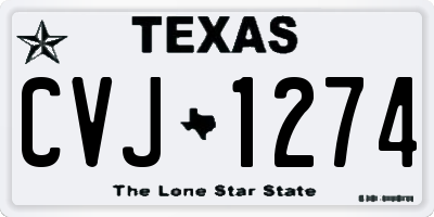 TX license plate CVJ1274
