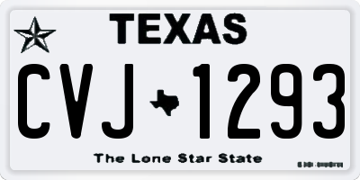 TX license plate CVJ1293