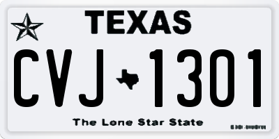 TX license plate CVJ1301