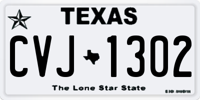 TX license plate CVJ1302