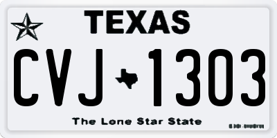 TX license plate CVJ1303