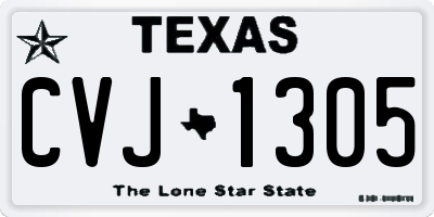 TX license plate CVJ1305