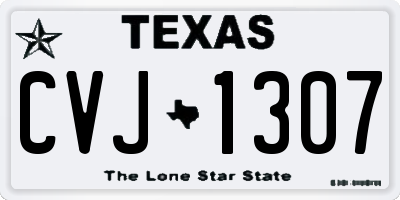 TX license plate CVJ1307