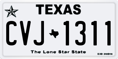 TX license plate CVJ1311