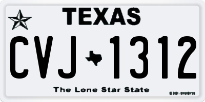 TX license plate CVJ1312