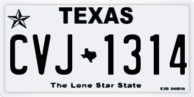 TX license plate CVJ1314