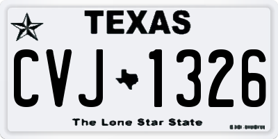 TX license plate CVJ1326