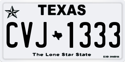 TX license plate CVJ1333
