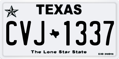 TX license plate CVJ1337