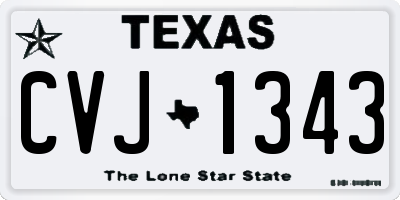 TX license plate CVJ1343