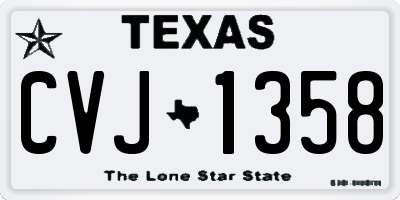 TX license plate CVJ1358