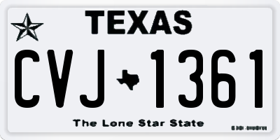 TX license plate CVJ1361