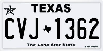 TX license plate CVJ1362