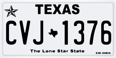 TX license plate CVJ1376