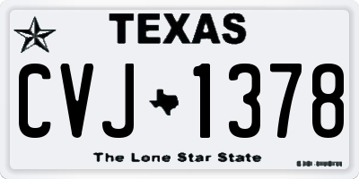 TX license plate CVJ1378