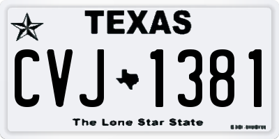 TX license plate CVJ1381